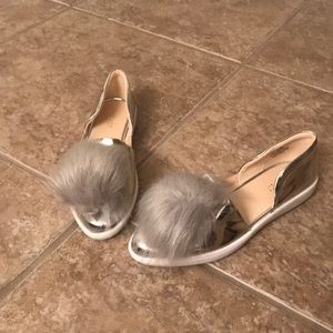 Silver metallic flats